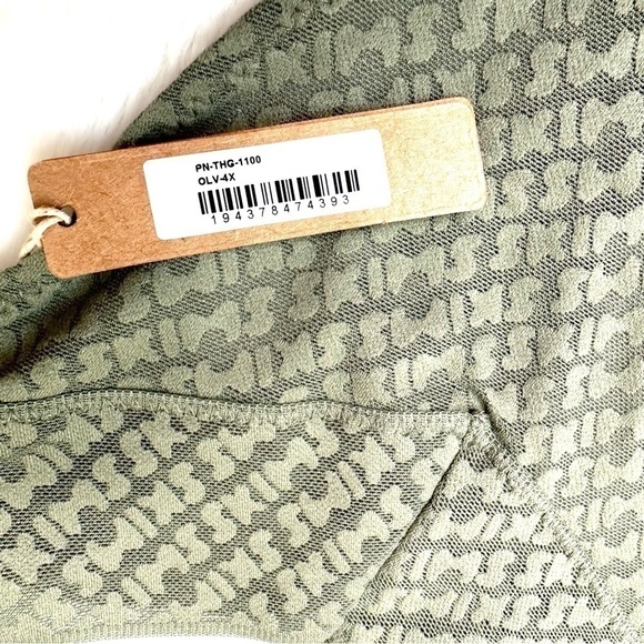 SKIMS Logo Mesh Thong Olive Green Size 4 X - Picture 4 of 5